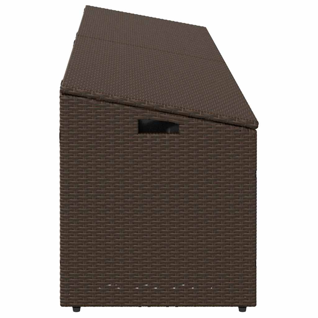 Garden Storage Box Brown 220x50x58 cm Poly Rattan